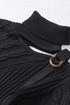 Strapped Cut Out Shoulder Turtleneck Sweater
